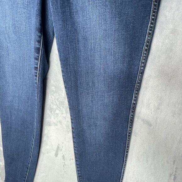🌼Spanx Jeans Women's Size L Blue Slimming Stretch Dark Wash Denim High Rise🌼🌼 - Picture 3 of 16